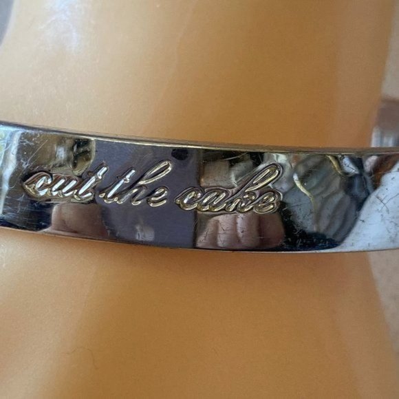 kate spade "Happily Ever After" Silver Plated Bangle Bracelet - Picture 7 of 13